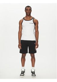 Karl Kani Tank top Ellipse 60310050 Biały Slim Fit. Kolor: biały. Materiał: bawełna