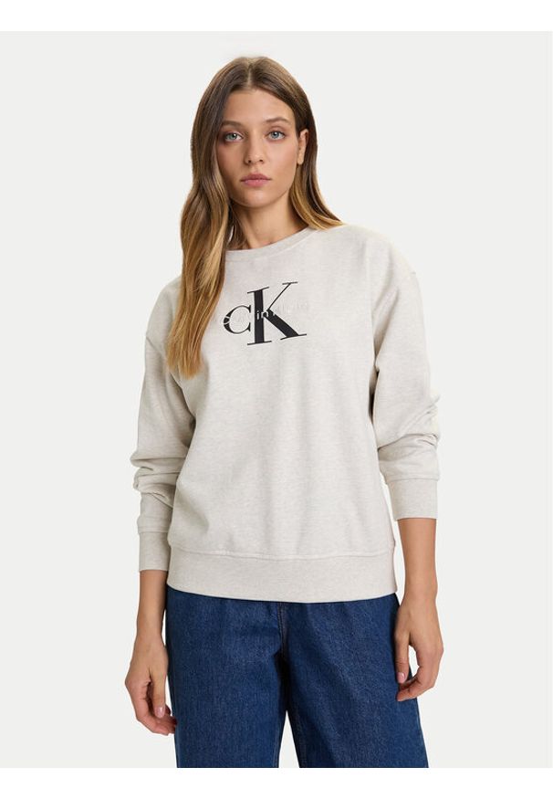 Calvin Klein Jeans Bluza Monologo LV047B234G Szary Relaxed Fit. Kolor: szary. Materiał: bawełna