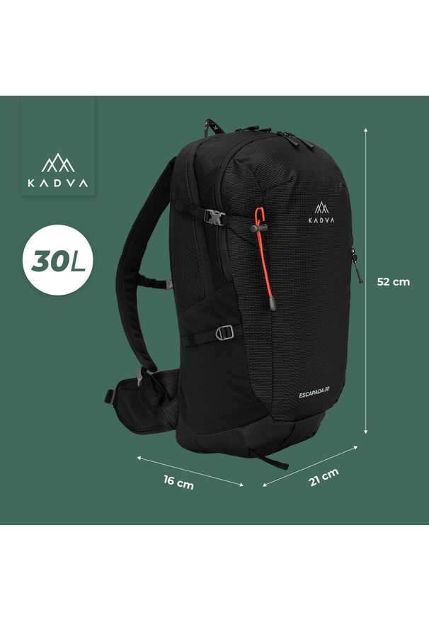 Plecak turystyczny KADVA Escapada 30 l. Kolor: czarny
