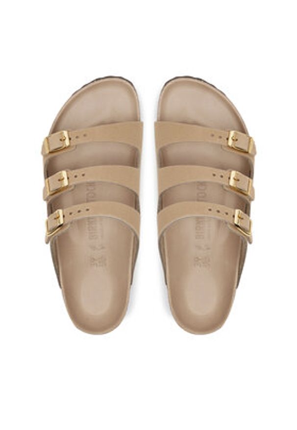 Birkenstock Klapki Florida Fresh 1029480 Beżowy. Kolor: beżowy. Materiał: nubuk, skóra