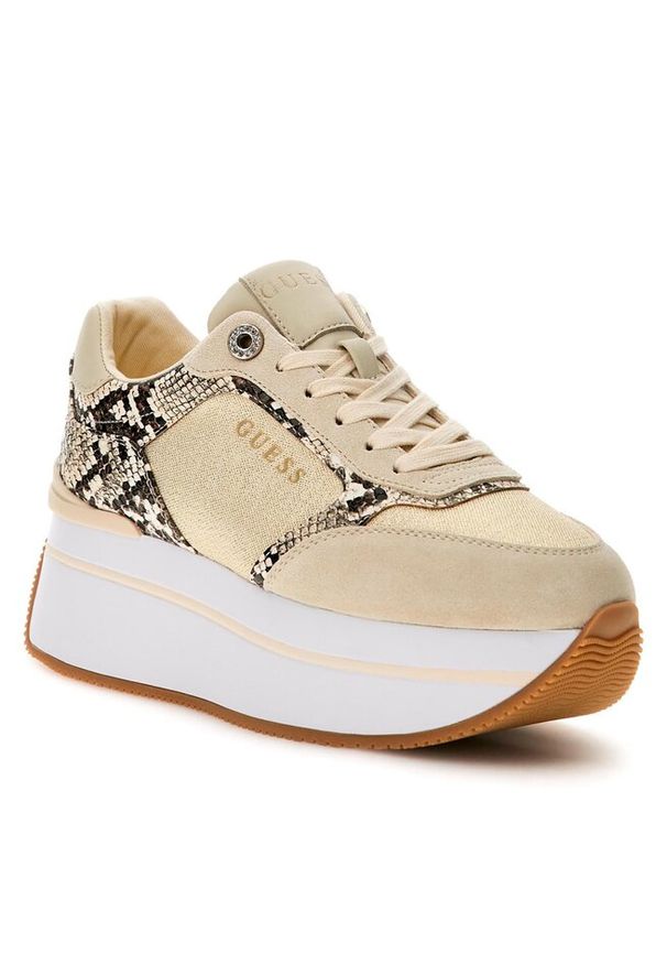 Sneakersy Guess. Kolor: beżowy
