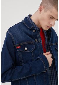 Lee Cooper kurtka jeansowa męska kolor granatowy przejściowa. Okazja: na co dzień. Kolor: niebieski. Materiał: jeans. Styl: casual