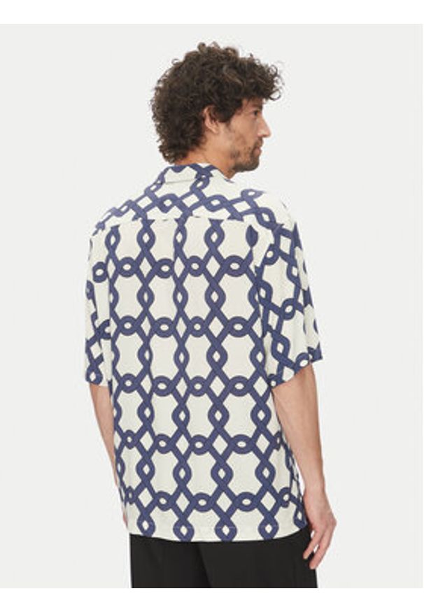 Selected Homme Koszula 16088360 Granatowy Relaxed Fit. Kolor: niebieski. Materiał: wiskoza