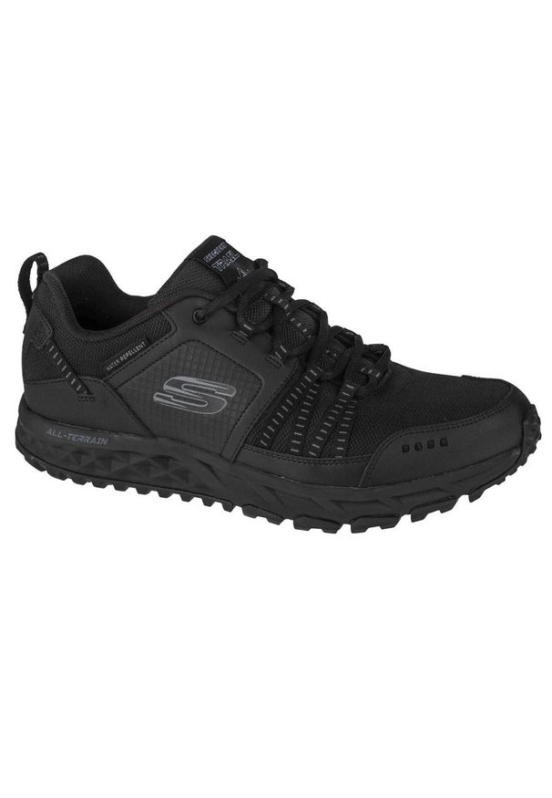 skechers - Buty do chodzenia męskie Skechers Escape Plan. Zapięcie: sznurówki. Kolor: czarny. Materiał: materiał, skóra, syntetyk. Szerokość cholewki: normalna. Sport: turystyka piesza