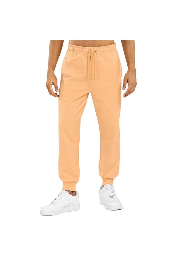 Spodnie dresowe Lifestyle męskie SIROKO Serenity. Kolor: pomarańczowy. Materiał: dresówka. Sport: fitness