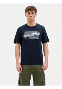 Jack & Jones - Jack&Jones T-Shirt Hawaii 12269324 Granatowy Standard Fit. Kolor: niebieski. Materiał: bawełna