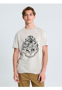 Sinsay - Koszulka z nadrukiem Harry Potter - kremowy. Kolor: kremowy. Wzór: nadruk