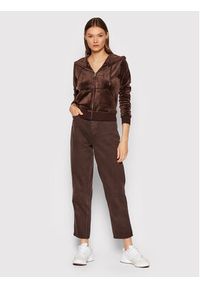 Juicy Couture Bluza Robertson JCAP176 Brązowy Slim Fit. Kolor: brązowy. Materiał: syntetyk
