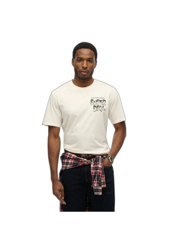 Koszulka Superdry B-movie Graphic Loose. Kolor: biały