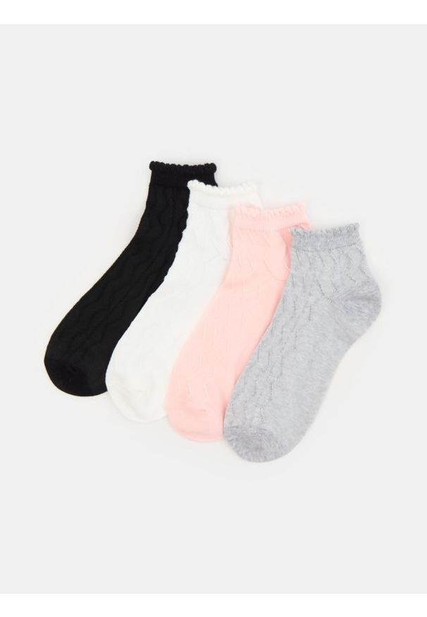 Sinsay - Prążkowane skarpetki 4 pack - wielobarwny. Materiał: prążkowany