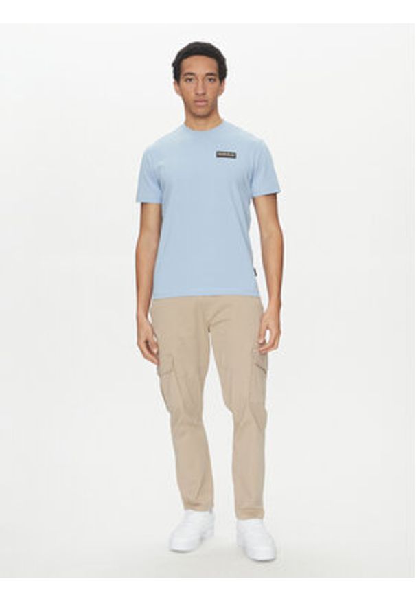 Napapijri T-Shirt Iaato NP0A4HFZ Błękitny Regular Fit. Kolor: niebieski. Materiał: bawełna