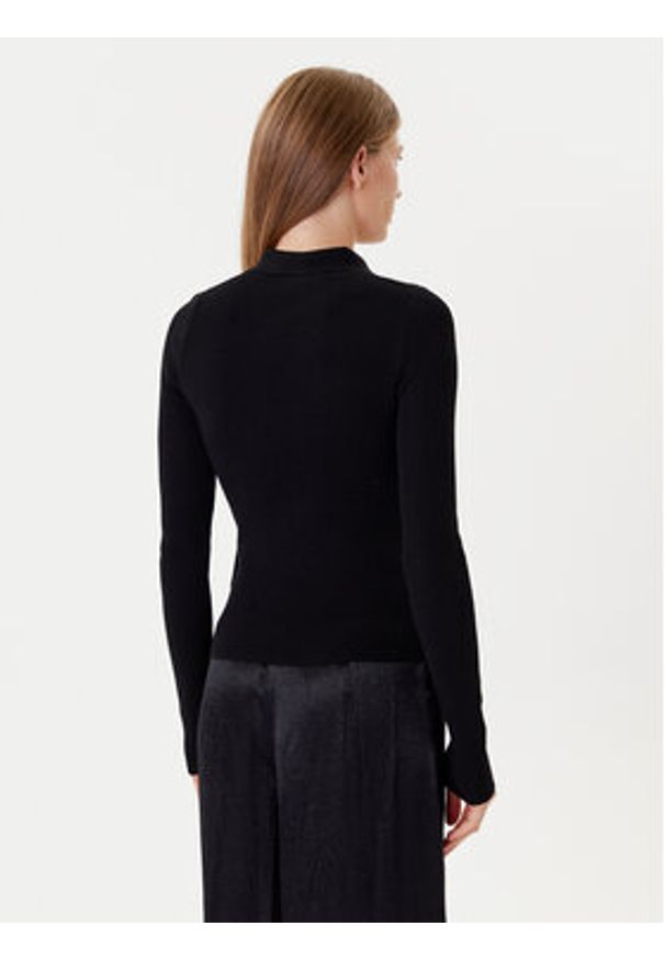 Marella Sweter Plume 2525366111 Czarny Slim Fit. Kolor: czarny. Materiał: wiskoza
