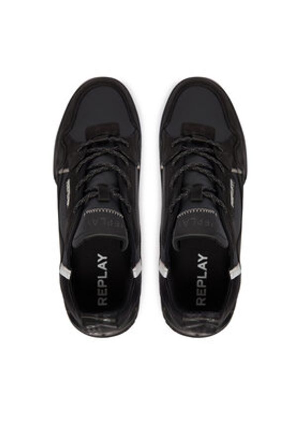 Replay - REPLAY Sneakersy GMS1P .000.C0076L Czarny. Kolor: czarny. Materiał: skóra, zamsz