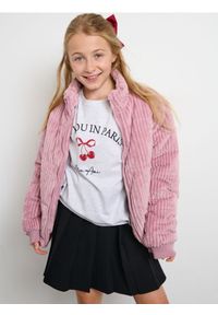 Sinsay - Sztruksowa kurtka z kieszeniami i stójką - różowy. Typ kołnierza: kołnierzyk stójkowy. Kolor: różowy. Materiał: sztruks #1