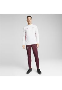 Puma - Męska bluza treningowa z zamkiem 1/4 RB Leipzig PUMA White Club Red. Kolor: czerwony, wielokolorowy, biały