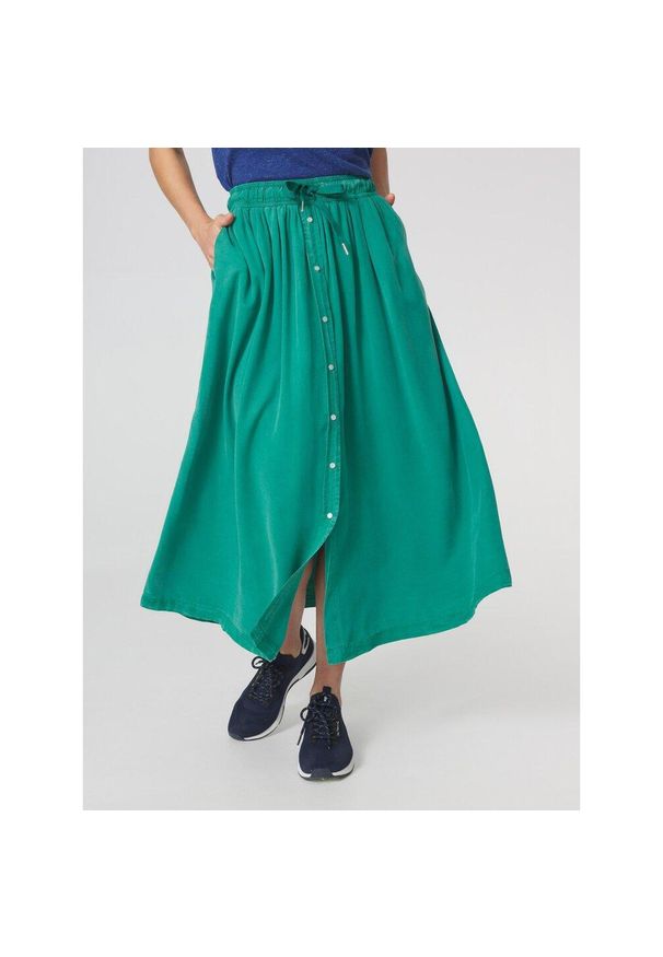 Spódnica midi damska TBS Myrnojup. Kolor: zielony. Materiał: materiał. Sezon: lato. Styl: elegancki