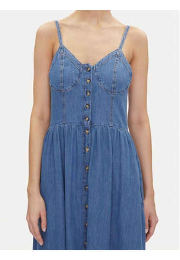 Lee Sukienka jeansowa Corset 112363488 Niebieski Slim Fit. Kolor: niebieski. Materiał: bawełna