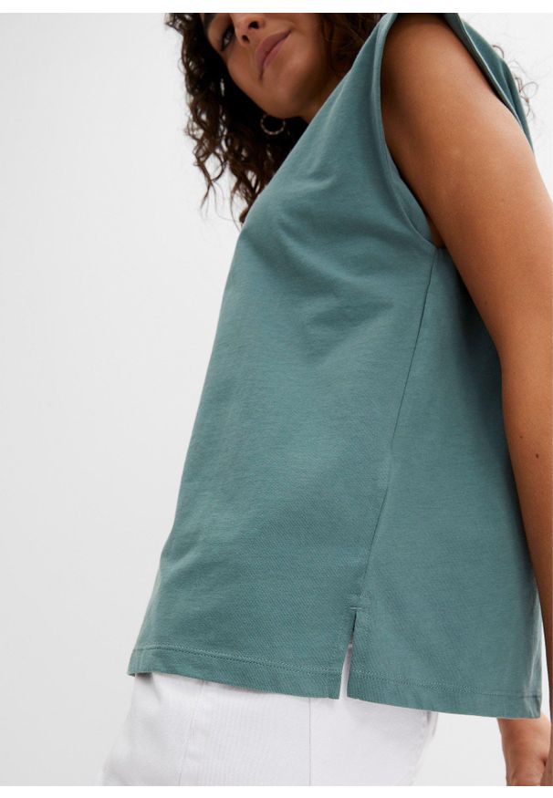 bonprix - T-shirt oversize z czystej bawełny organicznej. Kolor: zielony. Materiał: bawełna
