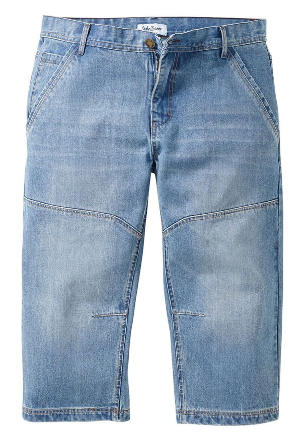 Dżinsy 3/4 Regular Fit Tapered bonprix niebieski denim. Okazja: na co dzień. Kolor: niebieski. Styl: casual