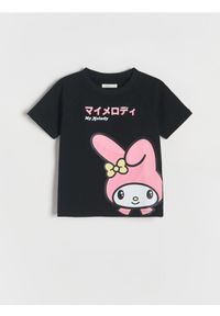 Reserved - T-shirt z nadrukiem My Melody - czarny. Kolor: czarny. Materiał: bawełna. Wzór: nadruk #1
