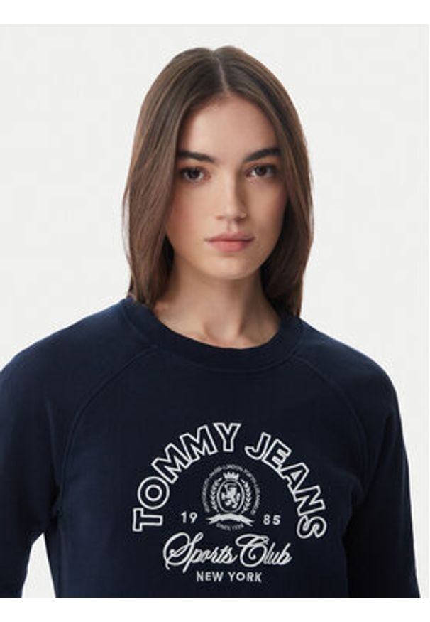 Tommy Jeans Bluza Heritage Logo DW0DW22821 Granatowy Regular Fit. Kolor: niebieski. Materiał: bawełna