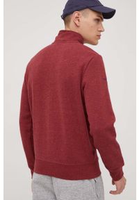Superdry bluza męska kolor bordowy melanżowa. Kolor: czerwony. Materiał: bawełna, dzianina. Długość: krótkie. Wzór: melanż