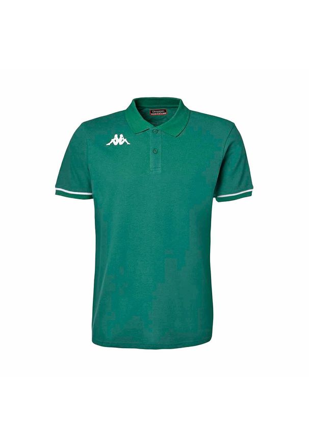 Polo Kappa Barli. Typ kołnierza: polo. Kolor: zielony, biały, wielokolorowy. Styl: sportowy, elegancki