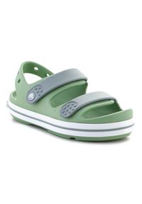 Sandały Crocs Crocband Cruiser Sandal 209423-3WD zielone. Okazja: na uczelnię, na plażę. Zapięcie: rzepy. Kolor: zielony. Materiał: materiał. Wzór: paski. Styl: elegancki #1