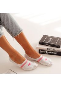 Milena - Microstopki serduszko/paski 993 wh/łos. Kolor: różowy, biały, wielokolorowy. Materiał: elastan, poliamid, bawełna. Wzór: paski