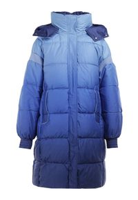 Born2be - Niebieska Kurtka Piroire. Okazja: na co dzień. Kolor: niebieski. Materiał: puch, materiał, tkanina. Długość: długie. Styl: casual #6