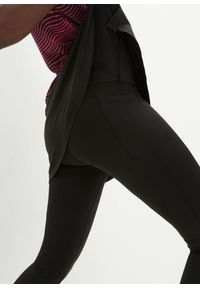 bonprix - Legginsy sportowe shape ze spódniczką, dł. przed kostkę. Kolor: czarny. Materiał: materiał. Styl: sportowy