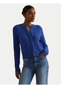 Polo Ralph Lauren Kardigan 211972104012 Niebieski Slim Fit. Typ kołnierza: polo. Kolor: niebieski. Materiał: wełna #1