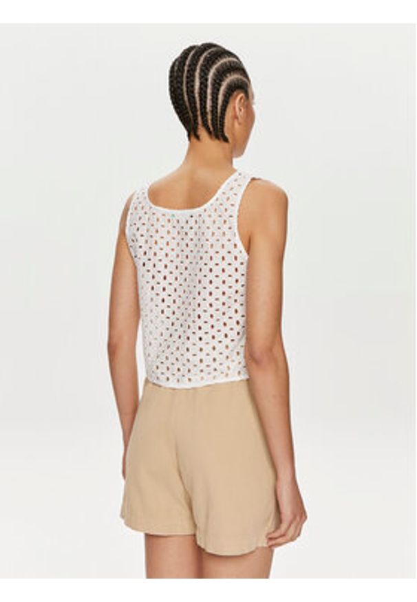 United Colors of Benetton - United Colors Of Benetton Top 58BHDH00L Biały Slim Fit. Kolor: biały. Materiał: bawełna