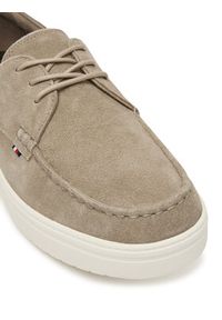 TOMMY HILFIGER - Tommy Hilfiger Półbuty Casual Suede Stitch Toe Hybrid FM0FM05707 Beżowy. Okazja: na co dzień. Kolor: beżowy. Materiał: skóra, zamsz. Styl: casual #3