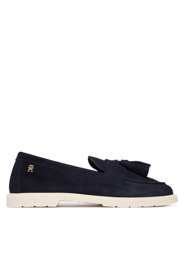 TOMMY HILFIGER - Tommy Hilfiger Mokasyny Light Suede Tassel Loafer FW0FW09285 Granatowy. Kolor: niebieski. Materiał: skóra, zamsz