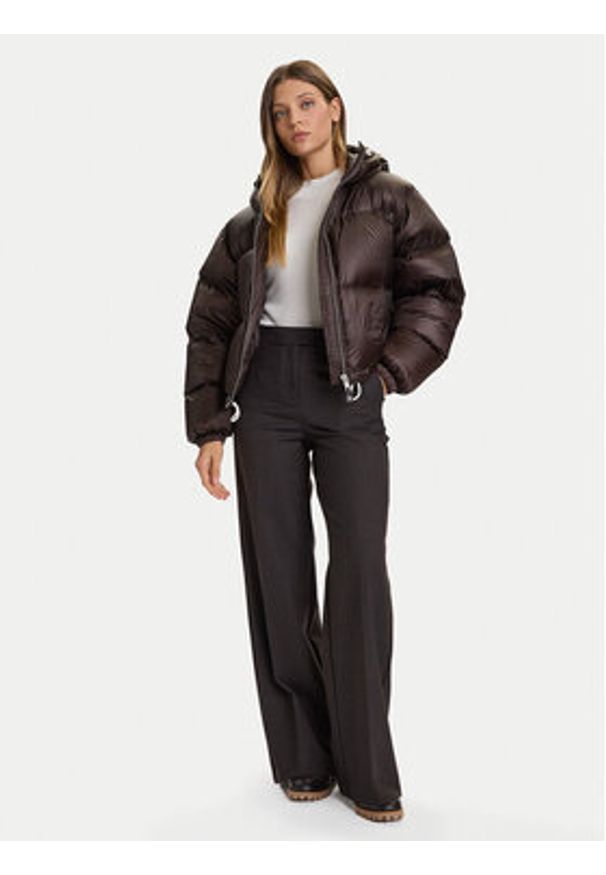 TOMMY HILFIGER - Tommy Hilfiger Kurtka puchowa WW0WW46541 Brązowy Regular Fit. Kolor: brązowy. Materiał: syntetyk
