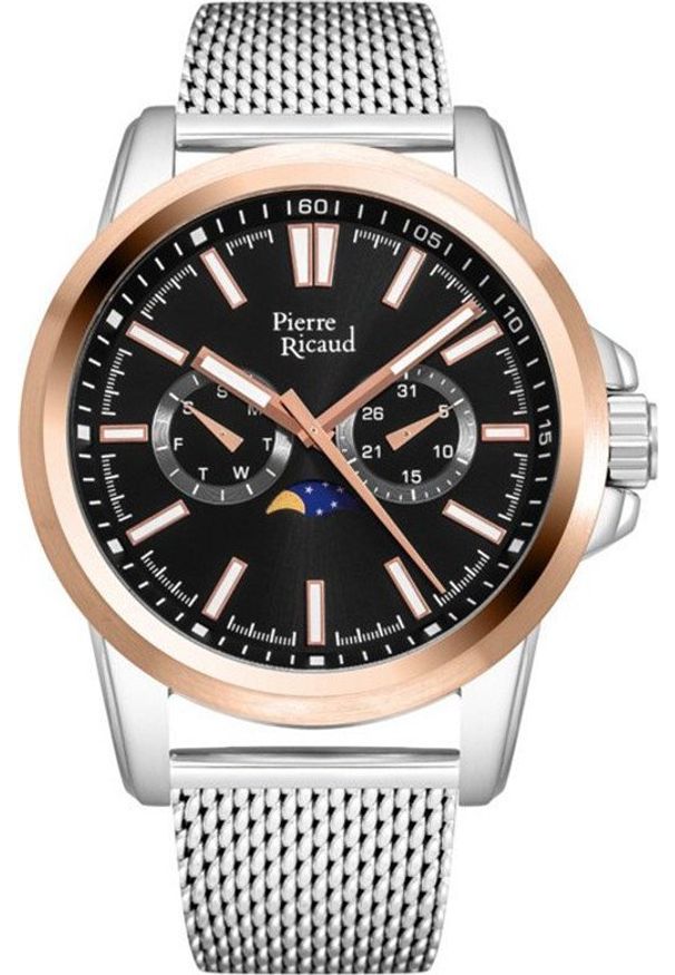 Zegarek Pierre Ricaud Zegarek męski Pierre Ricaud P60034.R1R4QF srebrny. Kolor: srebrny
