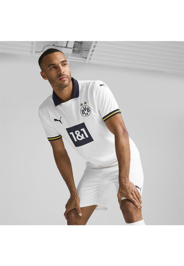 Puma - Męska koszulka dodatkowa Borussia Dortmund 24/25 PUMA White. Kolor: biały. Materiał: materiał. Sport: piłka nożna