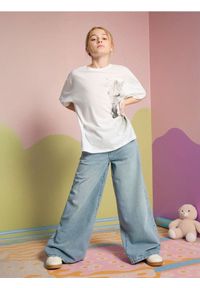 Sinsay - Jeansy wide leg high waist - niebieski. Stan: podwyższony. Kolor: niebieski