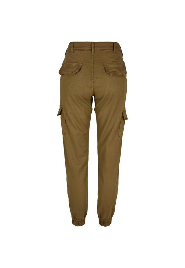 Urban Classics - Spodnie Cargo Damskie Z Wysokimi Stanami. Stan: podwyższony. Kolor: zielony