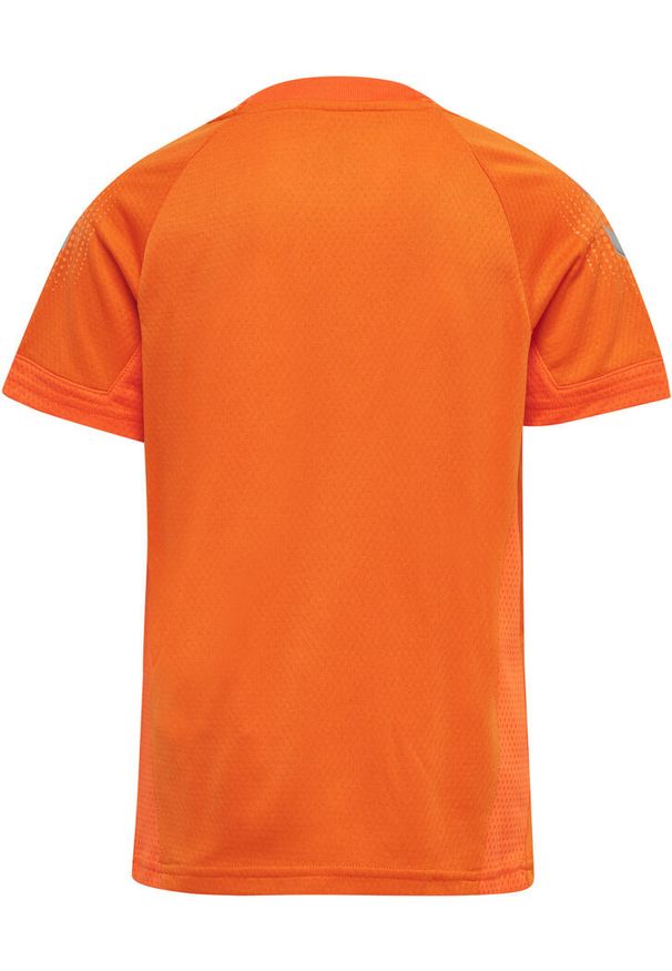 Dziecięcy dżersej poliestrowy Hummel Lead. Kolor: żółty, pomarańczowy, wielokolorowy. Materiał: jersey, poliester. Sezon: lato