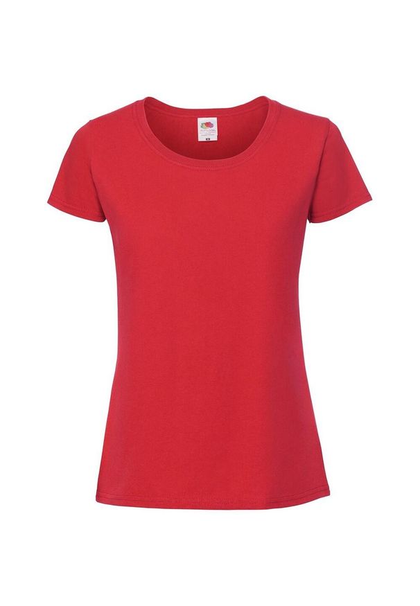 FRUIT OF THE LOOM - Koszulka Damska Iconic 190. Kolor: czerwony. Sport: turystyka piesza