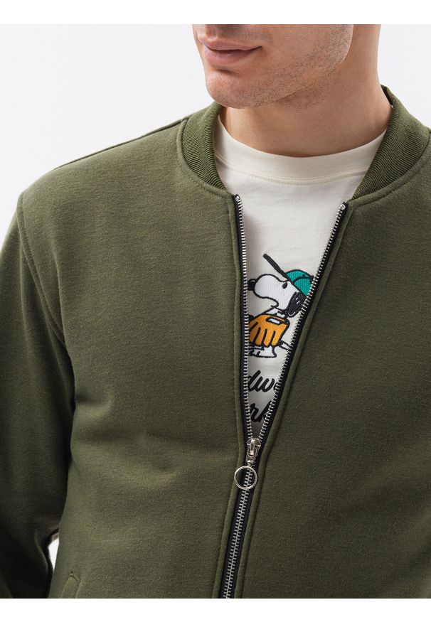 Brązowa bluza Ombre Clothing sportowa, bez kaptura