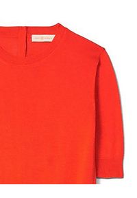 Tory Burch - TORY BURCH - Sweter z kaszmiru Iberia. Okazja: na co dzień. Kolor: czerwony. Materiał: kaszmir. Wzór: haft. Styl: casual #4