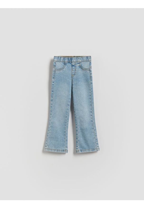 Reserved - Jegginsy flare - niebieski. Kolor: niebieski. Materiał: bawełna