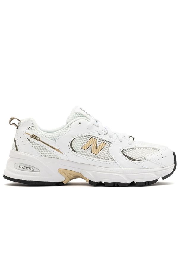 Buty New Balance GR530SO - białe. Okazja: na co dzień. Kolor: biały. Materiał: materiał, syntetyk, guma. Szerokość cholewki: normalna