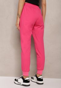Renee - Fuksjowe Dresowe Spodnie Bawełniane Joggery z Kieszeniami na Suwaki Bieitta. Kolor: różowy. Materiał: bawełna, dresówka #4