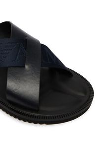 Emporio Armani Klapki X4P124 XN787 MB007 Granatowy. Kolor: niebieski. Materiał: skóra #3