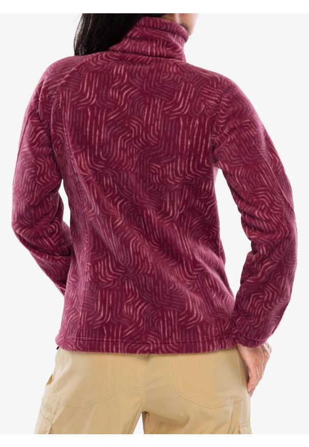 columbia - Bluza polarowa damska Columbia Benton Springs Printed Full Zip. Kolor: czerwony. Materiał: polar. Sport: turystyka piesza