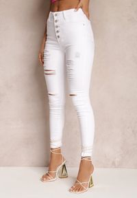 Renee - Białe Jeansy Skinny z Wysokim Stanem Yholo. Stan: podwyższony. Kolor: biały. Styl: klasyczny #5
